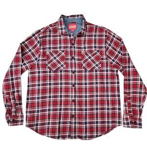 Coleman men's flannel button down shirt red plaid size XL